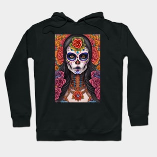 Sugar Skull Art Featuring Girl in Skull Makeup Hoodie